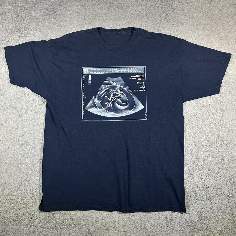 Y2k Alien T Shirt Unisex Sci Fi Aliens Embryo Xenomorph Graphic Mens 2XL #3401